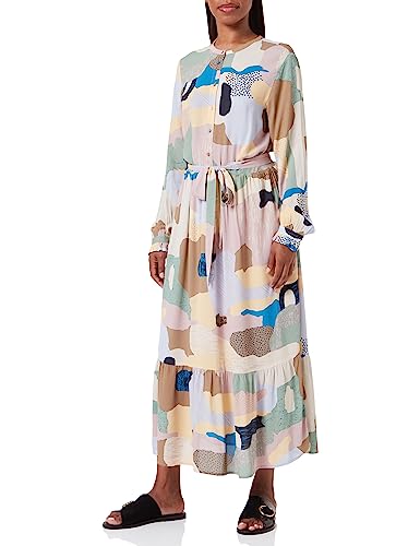 Noa Noa Women's PhilippaNN sukienka, żółty (Print Yellow)/zielony/niebieski, 42 (DE)