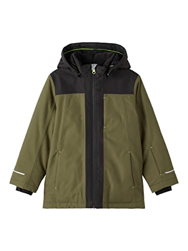 NAME IT Chłopięca kurtka Nkmsnow10 Block Fo, oliwkowa noc, 11 lat, Noc oliwkowy, 11 Lat