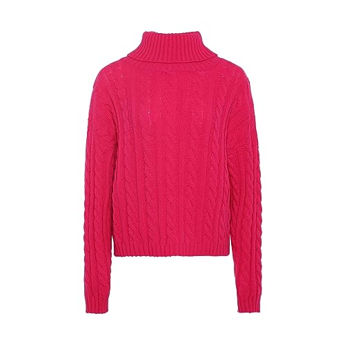 myMo Damski sweter z dzianiny z golfem akryl różowy rozmiar XS/S, Rosa, XS