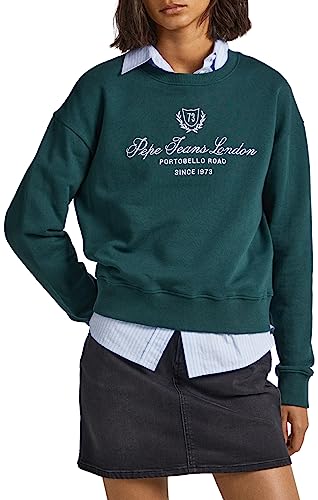 Pepe Jeans Damska bluza z kapturem Vilma, Zielony (Regent Green), XS