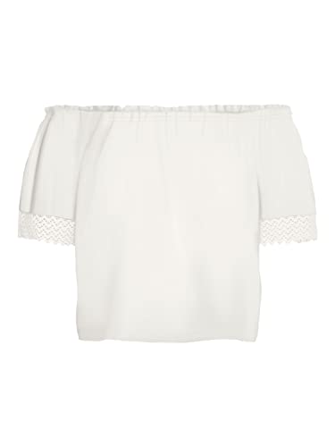 VERO MODA Damska koszulka Vmmilan SS Short Top, Snow White, rozmiar L, Snow White, L