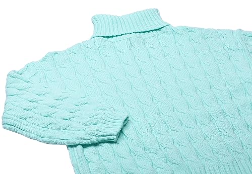 Aleva Damski sweter z golfem ze skręconej dzianiny akryl delikatny miętowy rozmiar XS/S, Delikatna mięta, XS