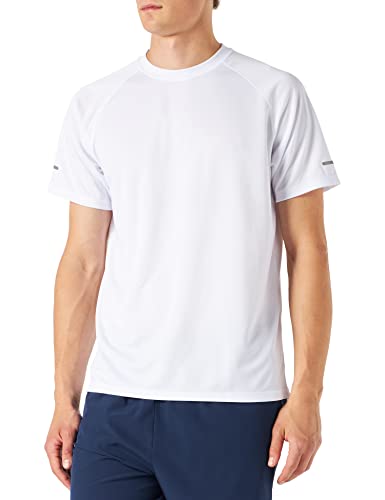 MEETYOO Męska koszulka sportowa, koszulka z krótkim rękawem, top do biegania, oddychająca koszulka na siłownię, do treningu, joggingu, fitnessu, biały, XL