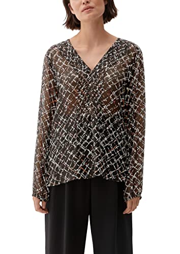 s.Oliver BLACK LABEL Bluzka damska, szara/czarna, 40