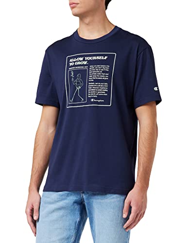 Champion Męski t-shirt Eco Future Graphic, blu marino, XL