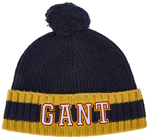 GANT Unisex D2 Pompom czapka beanie, niebieski (Evening Blue), rozmiar L-XL