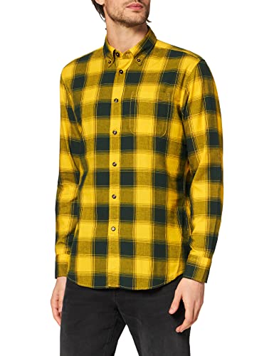 United Colors of Benetton Koszula męska, tartan giallo 913, S