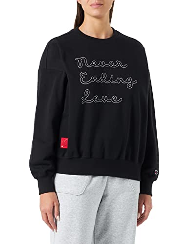 Champion Damska bluza Rochester 1919 Made with Love Crewneck Sweatshirt, czarna, M, czarny, M
