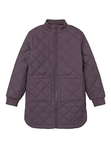 NAME IT Dziewczęca kurtka pikowana NKFMELISA Long Quilt Jacket Arctic Dusk, 140, Arctic Dusk, 140 cm