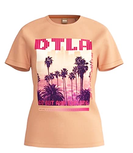 BOSS Koszulka damska C_esummer_Print T_Shirt, Light/Pastel Orange833, XL