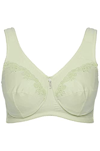 Ulla Popken Damski biustonosz odciążający, prążki C-g biustonosz, Jasna szałwia, 125G