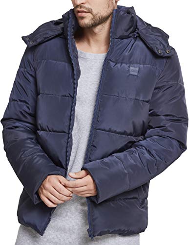 Urban Classics Męska kurtka puchowa z kapturem, kurtka zimowa, pikowana kurtka z podszewką z odpinanym kapturem, w wielu kolorach, rozmiary S-5XL, grantowy, 3XL duże rozmiary