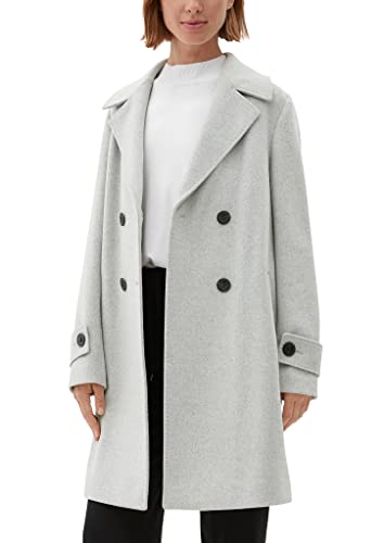 s.Oliver BLACK LABEL Płaszcz damski z długim rękawem, jasnoszary, 46