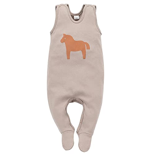 Pinokio Dziecięce śpioszki Wooden Pony, 100% bawełna organiczna objka z nadrukiem, uniseks rozm. 50-68 (68), Bejge, 68