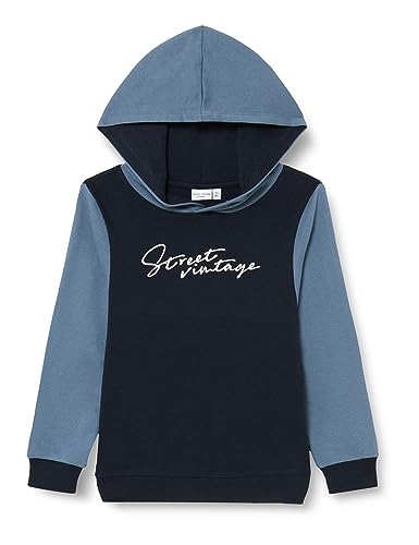NAME IT Bluza chłopięca Nkmveblock Ls Sweat Wh Unb L, Dark Sapphire, 146-152