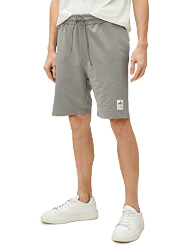 Koton Męskie szorty ze sznurkiem ściągającym o kroju slim fit, z nadrukiem, szary (027), S