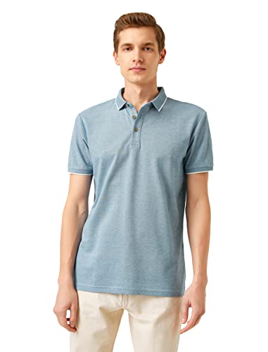 Koton Męska koszulka polo z dekoltem, Petrol (748), XXL