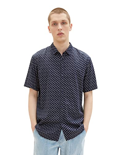TOM TAILOR Denim Męska koszula 1036246, 31888-Wording Laser Print, XXL, 31888 - Wording Laser Print, XXL