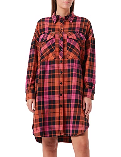 Replay Sukienka damska, 010 pomarańczowy/fuxia/niebieski, S