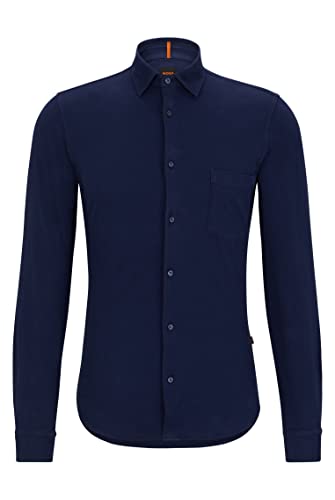 BOSS Mysoft męska koszula z bawełny dżersejowej, 2 sztuki, Navy418., XS