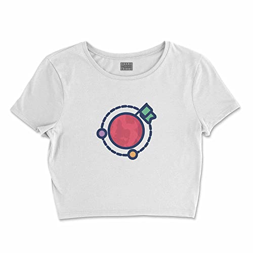 Bona Basics, Damski T-shirt basic, z nadrukiem cyfrowym, 100 bawełny, biały, swobodny, damski top, rozmiar: S, biały, S