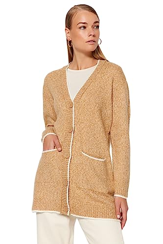 Kardigan - brązowy - Regularny krój, wielbłądzi, M, Wielbłądzi, M