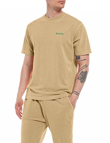 Replay T-shirt męski z krótkim rękawem z dżerseju, 017 Sintra Ochre, L