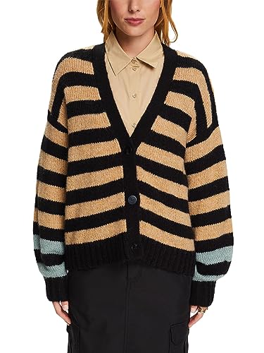 ESPRIT Damski kardigan z dzianiny, 003/Black 3, L