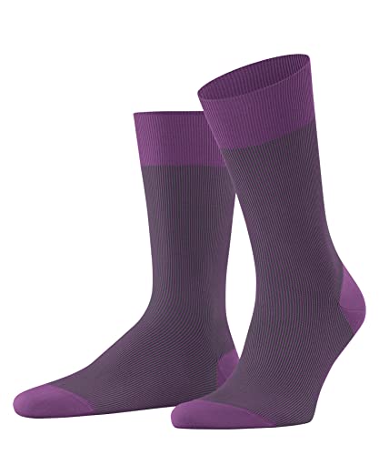 FALKE Męskie skarpety Fine Shadow z bawełny wzmocnione skarpety męskie ze wzorem, oddychające, prążkowane i cienkie, 1 para skarpet, fioletowe (Orchid 8776), 39-40