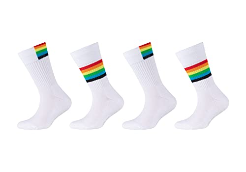 s.Oliver S20703000 - Junior originals organiczne skarpety tenisowe, 4 pary, rozmiar 39/42, kolor tęczy, tęczowy, 39