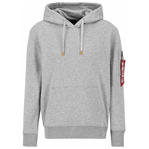 ALPHA INDUSTRIES R Print Hoody Sweter męski, 17-szary Heather, M