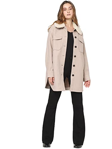 VERO MODA Damski płaszcz Vmollie Coat Boos, Silver Mink/Szczegóły: melanż, S