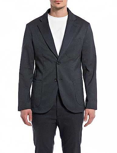 Replay marynarka męska smart business, 010 Blue/Black, L