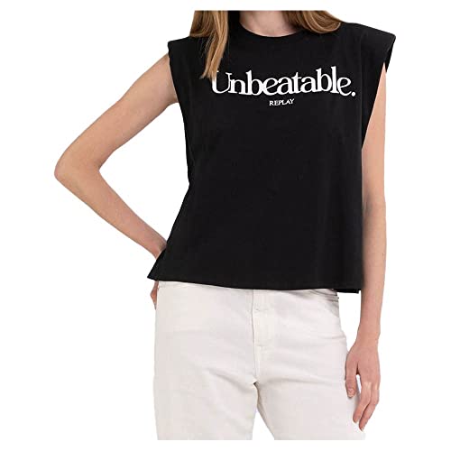 Replay T-shirt damski, 098 BLACK, XXS