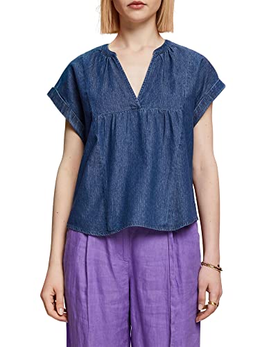 ESPRIT Damska bluzka 053EE1F305, 902/BLUE MEDIUM WASH, XL, 902/Blue Medium Wash, XL