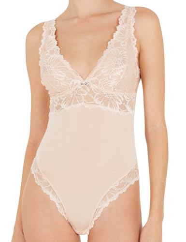 Emporio Armani Damska koszulka z koronką, nude, XS