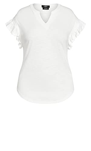 CITY CHIC Damska koszula plus size top sukienka, kość słoniowa, 46-Plus