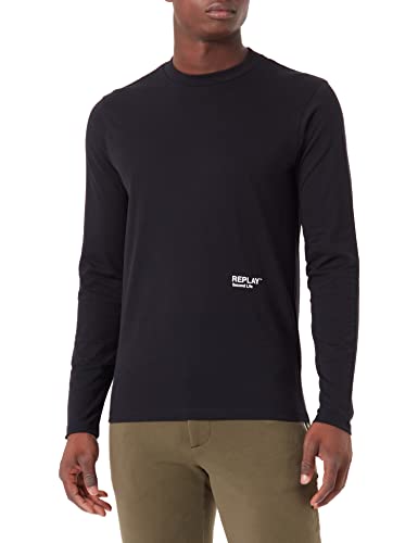 Replay T-shirt męski, 098 BLACK, 3XL