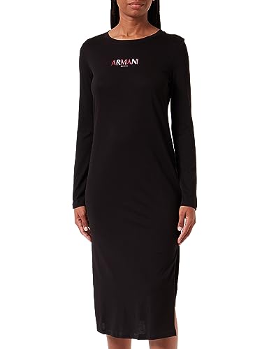 Armani Exchange Damska sukienka z logo Capsule Long T, Schwarz, M