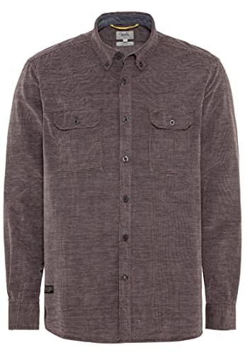 camel active Męska koszula 40911/8S41, Merlot, L
