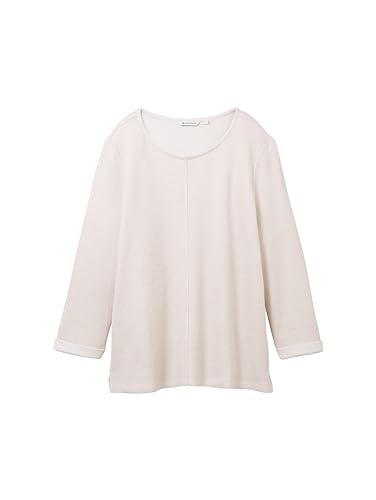 TOM TAILOR Damska bluza Cosy z rękawami 3/4, 32398 - Clouds Grey Melange, M