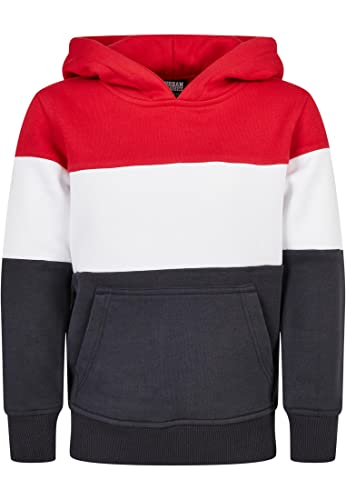Urban Classics Chłopięca bluza, Fire Red/White/Navy, 158/164 cm