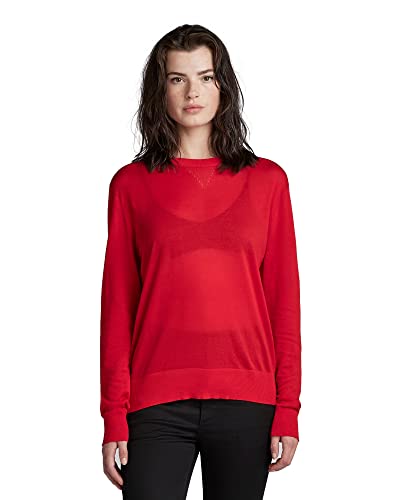 G-STAR RAW Sweter damski Core R Neck Knit, czerwony (Acid Red D166-a911), M
