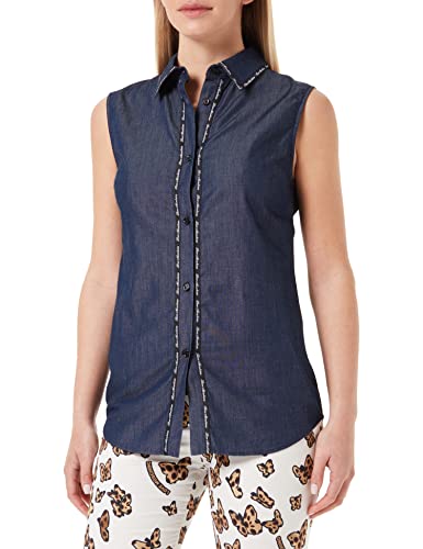 Love Moschino Damska koszulka bez rękawów slim fit, dżinsowy, 46