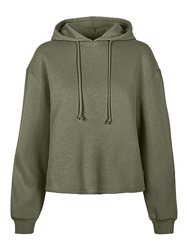 PIECES Damska bluza z kapturem opaska do wiązania, Deep Lichen Green, L