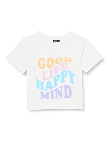 NAME IT Girl's NLFFIND SS Short L Top, White Alyssum, 146/152, White Alyssum, 146/152 cm