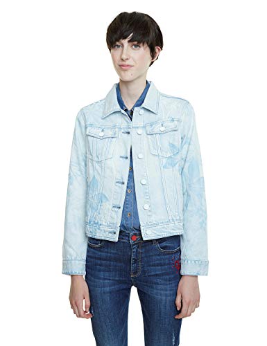 Desigual Damski płaszcz Chaq_whaii, Blue (JEANS BLEACH 5058), 44 PL