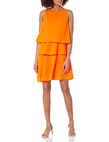 Armani Exchange Damska sukienka z falbanką Sustainable Mini, z tyłu metalowa sukienka, Kanion, XL