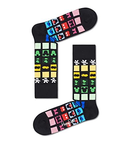 Happy Socks Keep It Together Sock, kolorowe i zabawne, Skarpety dla kobiet i mężczyzn, Czarny-Niebieski-Czerwony-Biały-Żółty-Zielony (36-40)
