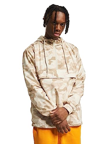Urban Classics Męska kurtka Camouflage Windbreaker Camo Pull-Over Jacket kurtka przejściowa z kapturem, Sandcamo, L